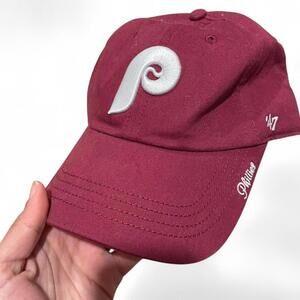 Burgundy and white Philadelphia Phillies 47 baseball cap
